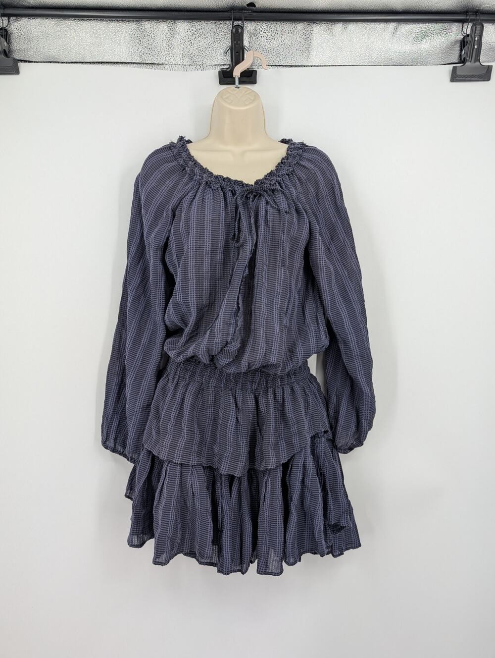 Loveshack Fancy Tiered Mini Dress Whimsigoth Sheer Goth Cottagecore Fairy Small
